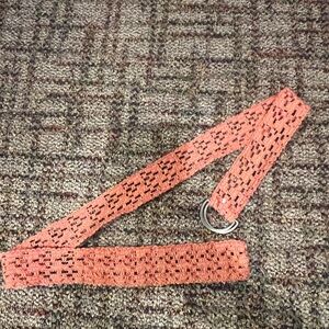 Crocheted Coral Women's D-Ring Belt